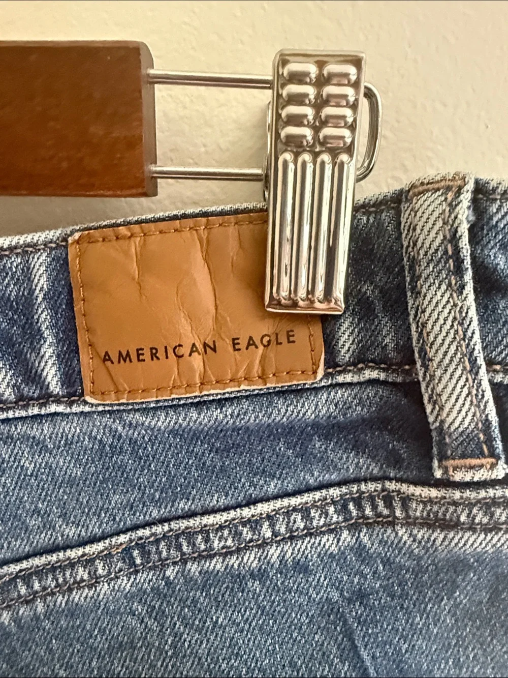 American Eagle Outfitters Faded Blue High-Rise Denim Cutoff Shorts